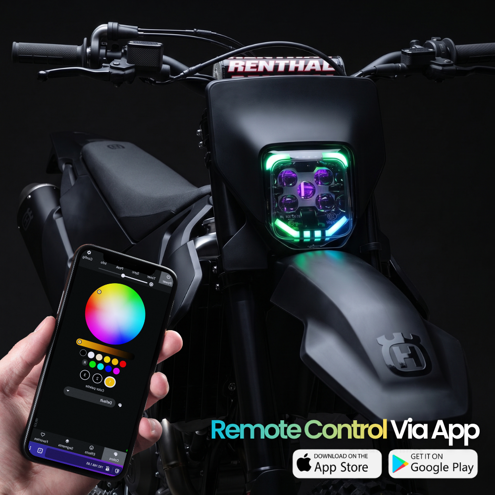 Cyborg RGB - Phare LED pour Husqvarna